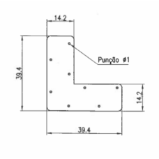 ESQUADRO ALINHAMENTO Nº16 14.2X1.2MM QUINADO 1.8MM